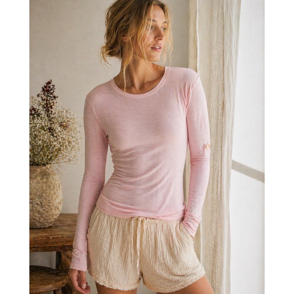 SKECHERS Womens Athleisure GoRun Long Sleeve Open Back Workout Top Pink XS